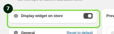 Screenshot: 7. Turn on the timer widget