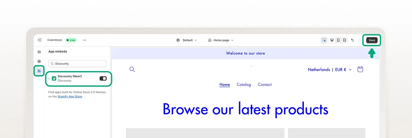 Screenshot: Turn on the pop-up