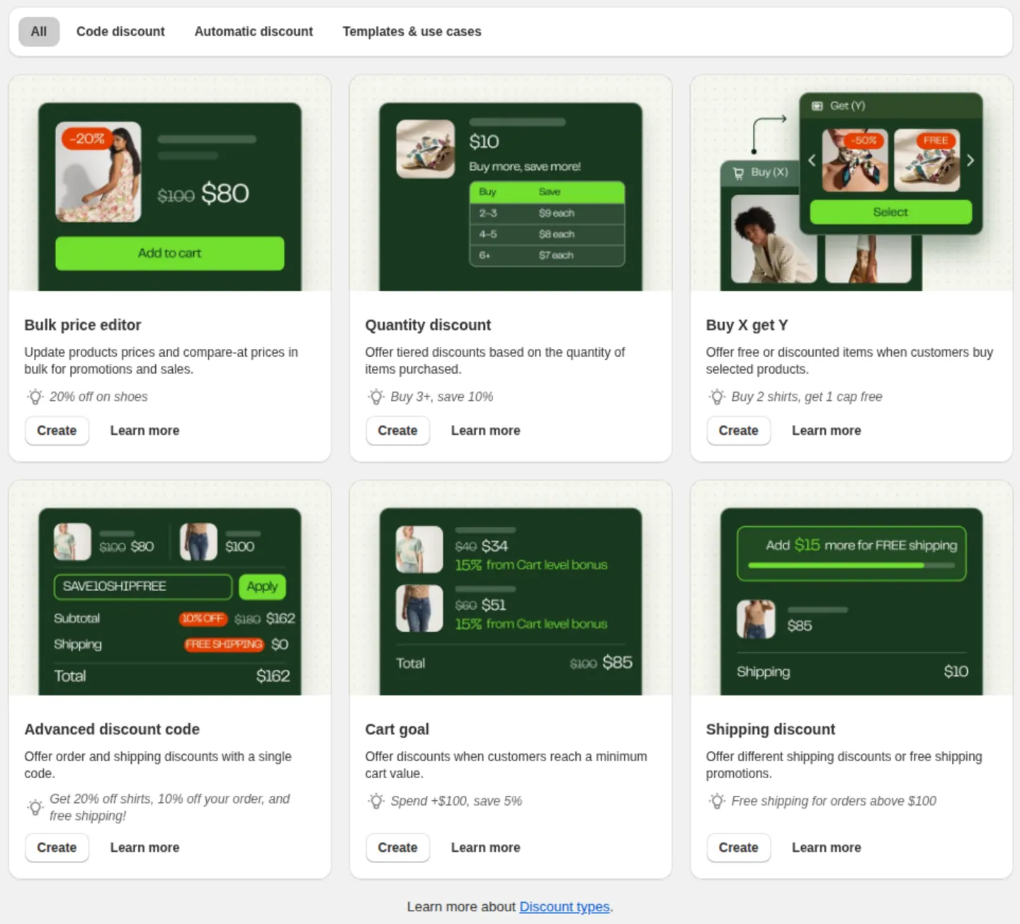 Screenshot: Step 3: Create your first discount campaign.