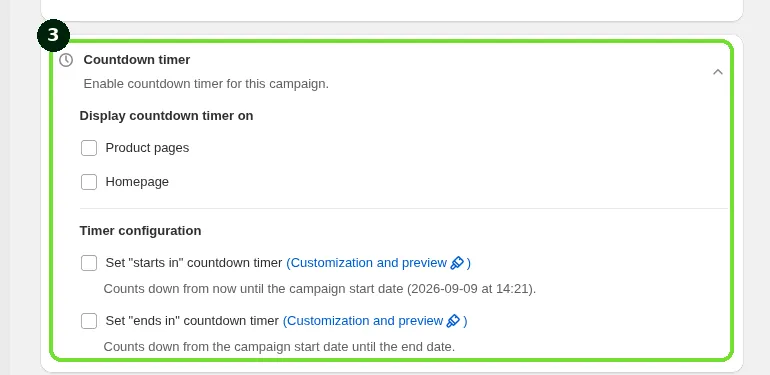 Screenshot: 4. Choose the timer type