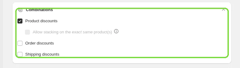 Screenshot: Advanced discount code campaign