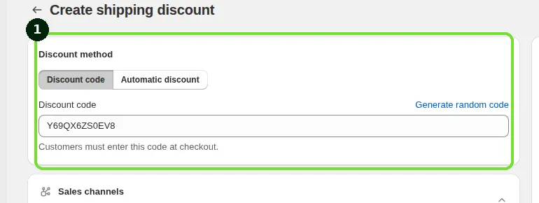 Screenshot: Step 1: Choose the Discount method
