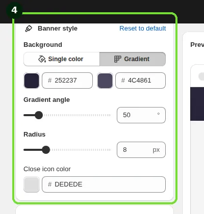 Screenshot: 3. Banner style