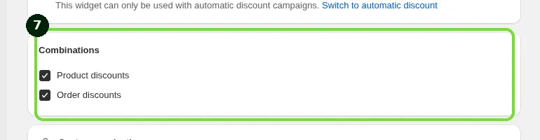 Screenshot: Step 7: Combinations (optional)