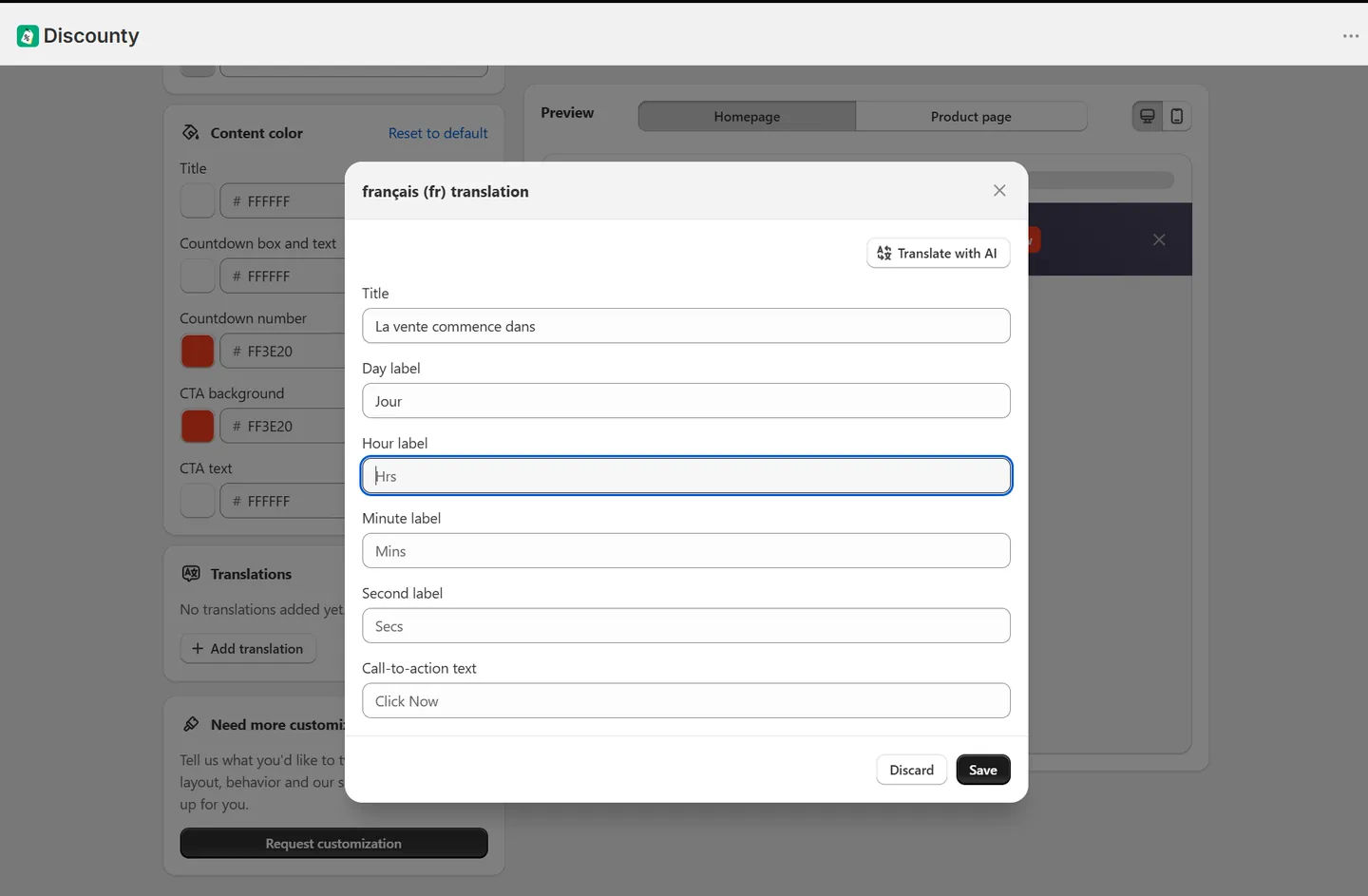 Screenshot: Translate with AI